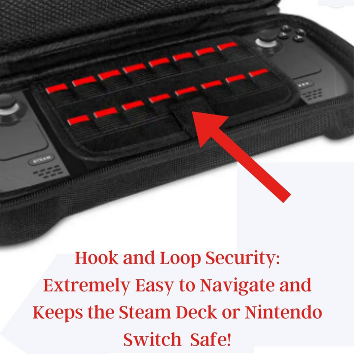 Introducing our Oxford Storage Accessories Case for Steam Deck and Nintendo Switch!  Crafted from advanced, upgraded EVA material, our case offers unparalleled durability and protection. The thickened outer layer boasts a bright and hard appearance, while the inner anti-scratch flannel lining ensures your system remains pristine.