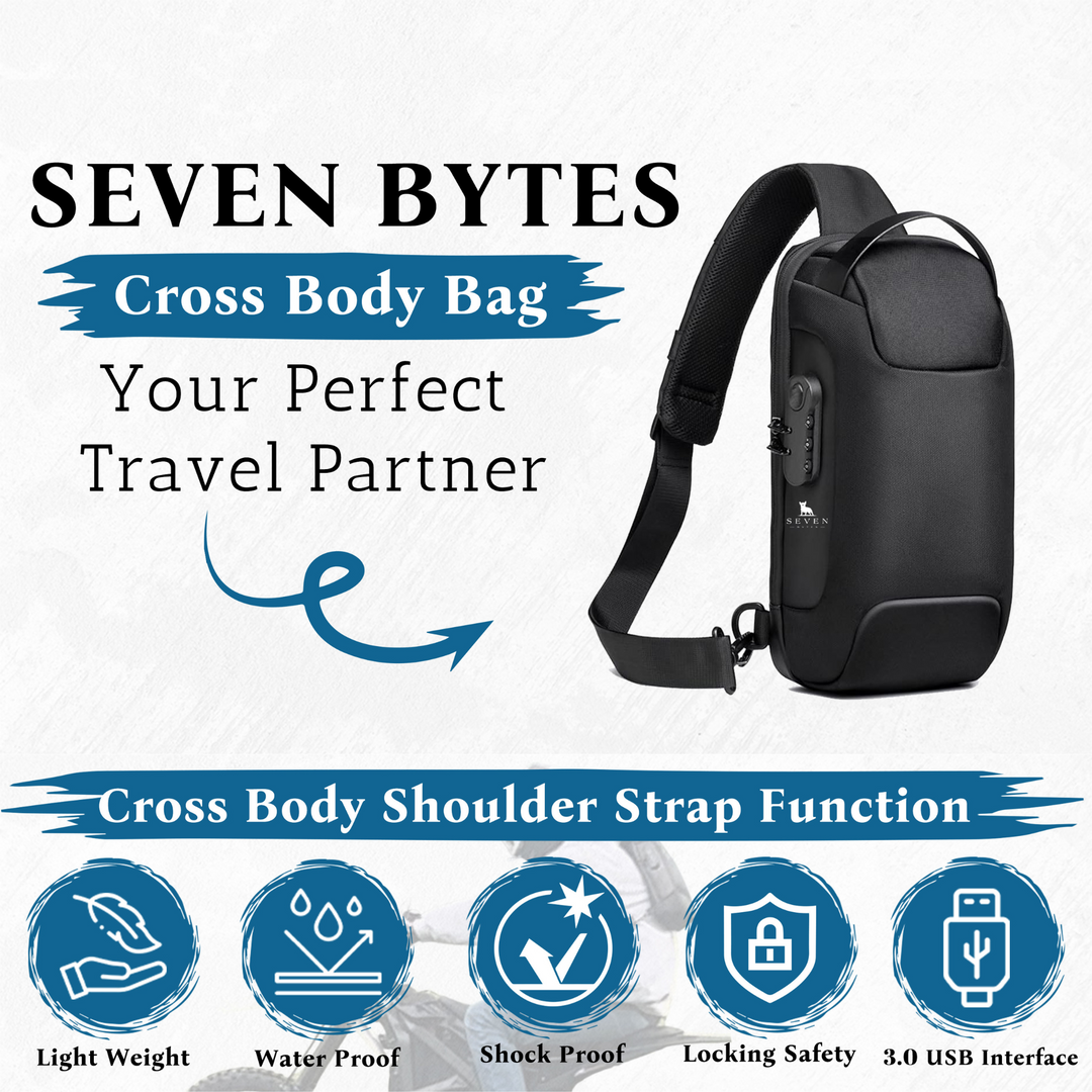 SEVEN BYTES Multi-Function Cross Body Bag: For Gaming, Motorcycling, Travelling and Accessory Bag